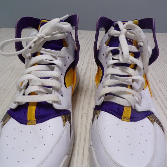 Nike Air Flight Huarache Lakers White Purple Gold - Men 10.5 - 705005-101 Kobe - Picture 4 of 8